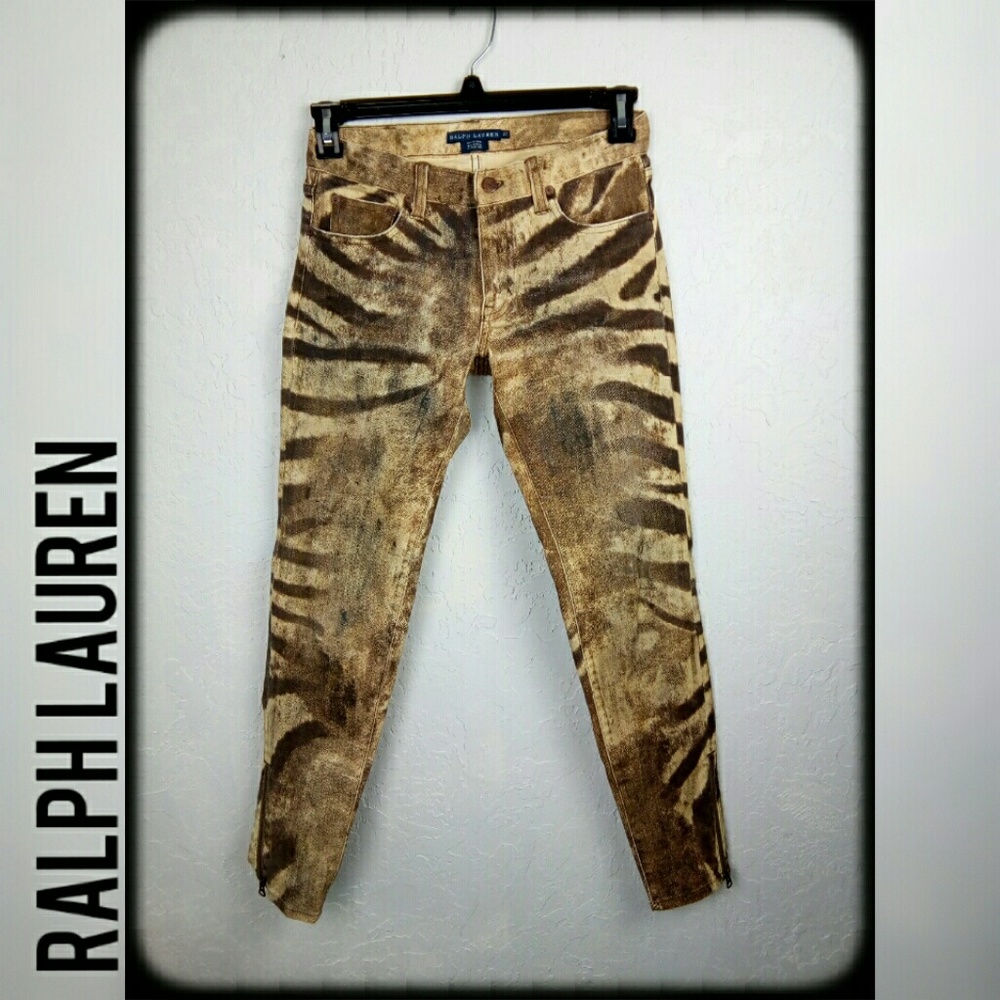 Ralph Lauren animal painted ankle jeans
